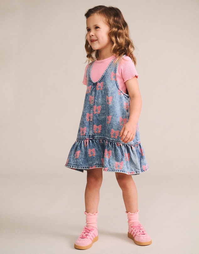 Huxbaby - Dreamy Denim Cherry Pinafore - Babies-Teens