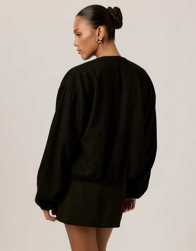 Tussah - Luna Wool Blend Cropped Bomber Jacket