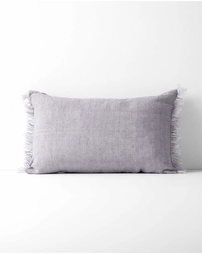 Aura Home - Vintage Linen Fringe Rectangle Cushion