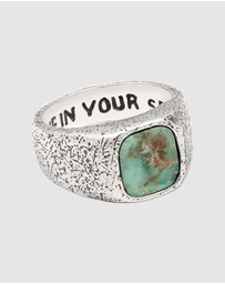 Haze & Glory - ICONIC EXCLUSIVE - Ring Men Earthly Turquoise Signet 925 Sterling Silver