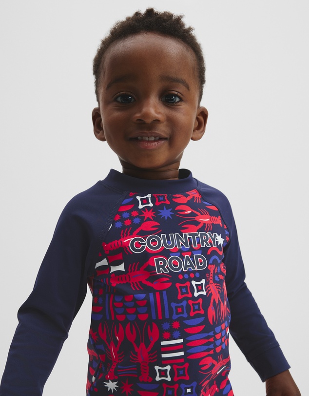 Country Road - Lobster Geometric Rash Vest