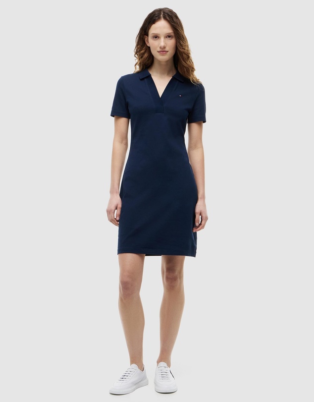 Tommy Hilfiger - Slim Open V-Neck Polo Dress