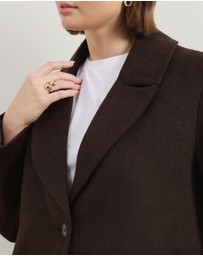 Atmos&Here Curvy - Ally Wool Blend Longline Coat