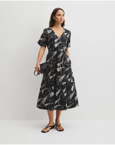 Country Road - Print Cinched Waist Dress