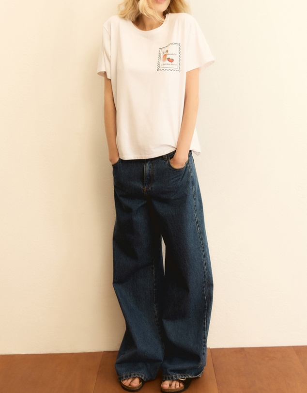 Emme - Wool White Cotton T-Shirt & Tote Set