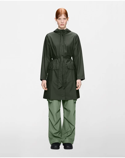 RAINS - Curve Women's Long Jacket Green