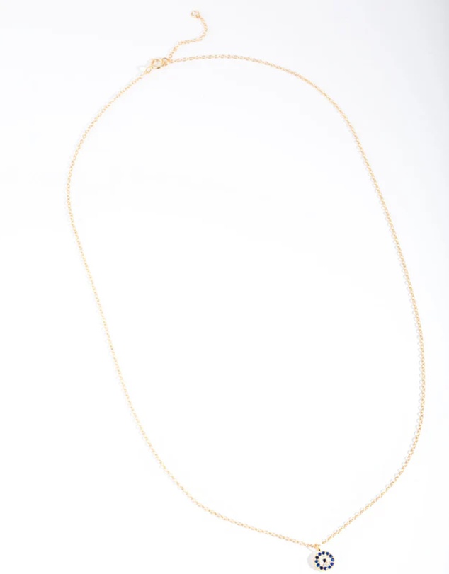 Lovisa - Gold Plated Sterling Silver Evil Eye Disc Necklace