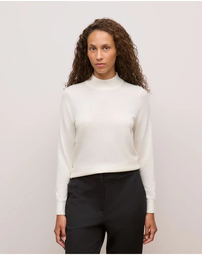 Trenery - Merino Mock Neck in Ivory