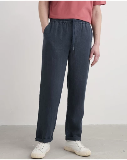 Seasalt - Seasalt Cornwall Navy Crewman Linen Trousers