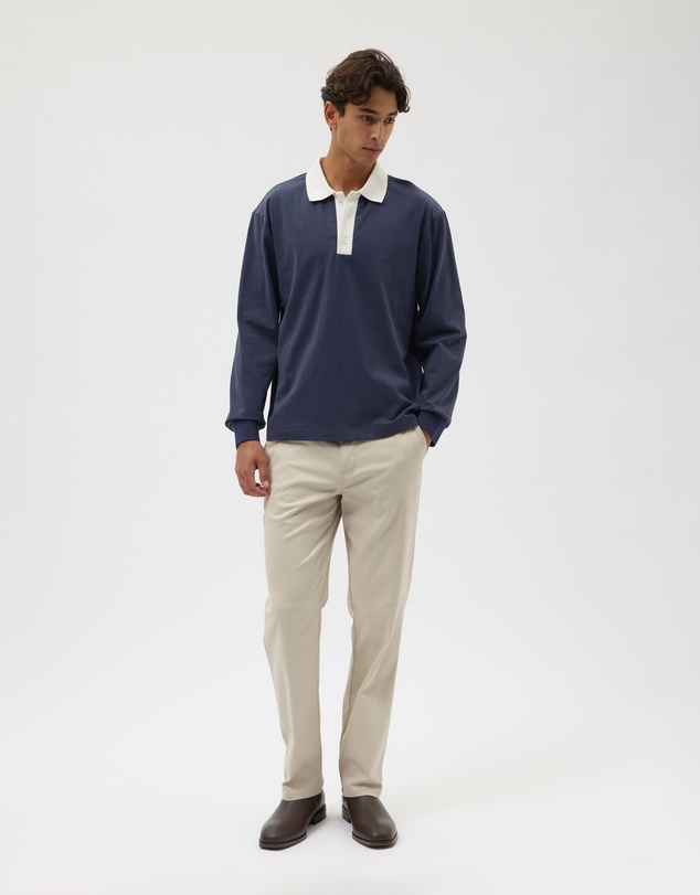 AERE - Contrast Cotton Rugby Polo