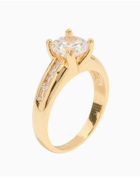 Lovisa - Gold Plated Cubic Zirconia Round Band Ring