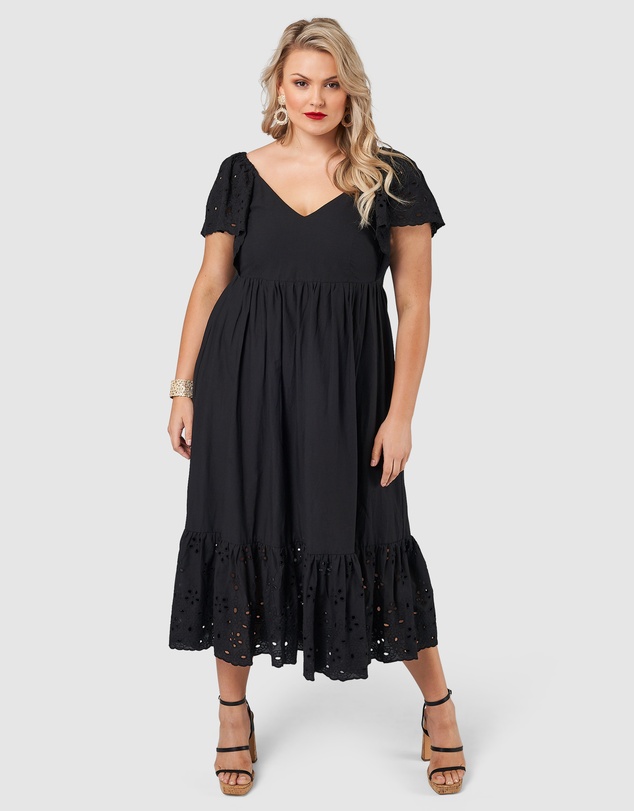 Pink Dusk by Curve Project - Girlz Broderie Maxi Dress