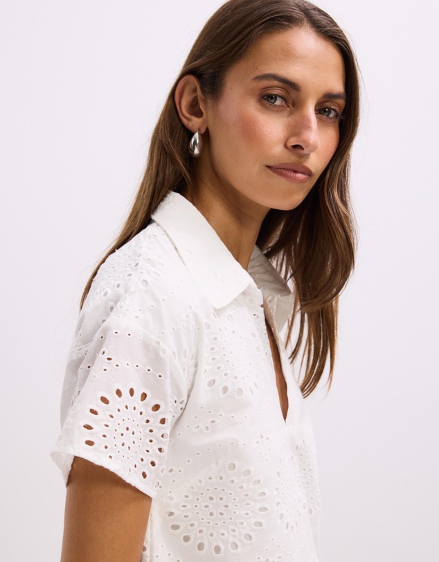 The Fated - Quinn Broderie Collared Mini Dress