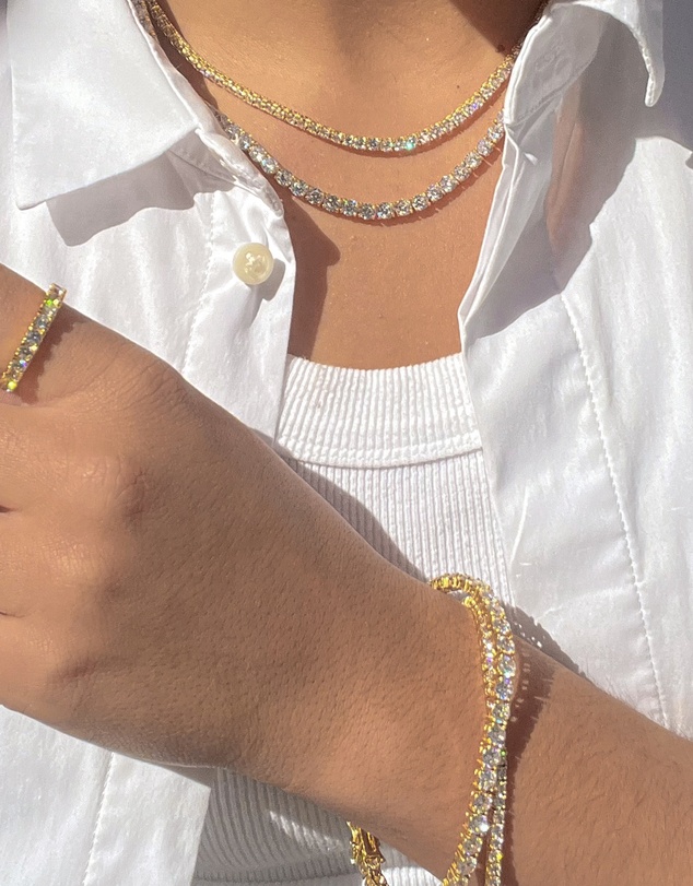 Bianc - Large Tennis Necklace