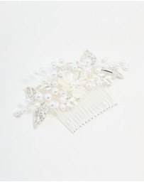 Lovisa - Silver Pearl Flower & Vine Hair Comb