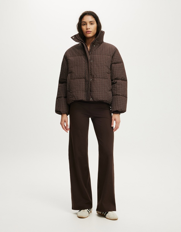 Cotton On Body Active - The Mother Puffer Check Jacket