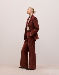Trenery - Italian Cord Trouser in Red Mahogany