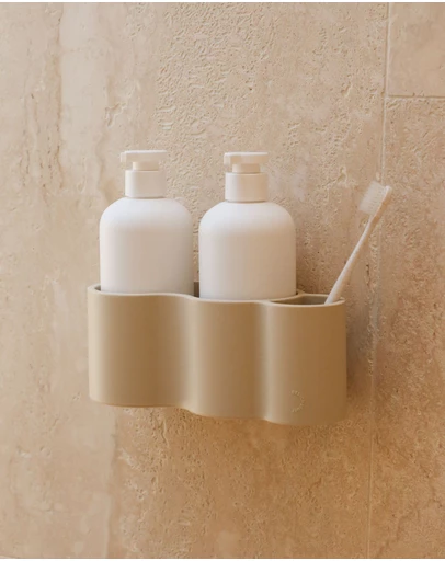 DESIGNSTUFF - CURV Shower Caddy, Silicone/Adhesive