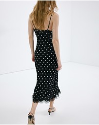 M.N.G - Polka Dot Dress With Lace Detail
