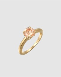 Elli Jewelry - Ring with Zirconia 925 Sterling Silver Gold-plated