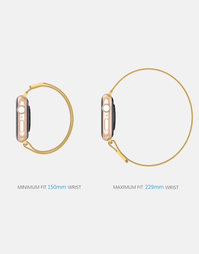 Friendie - Stainless Steel Woven Mesh Loop Band - The Melbourne - Apple Watch Compatible