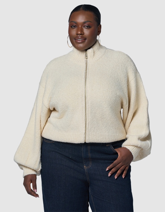 Sunday In The City - Lunaire Knit Bomber Jacket