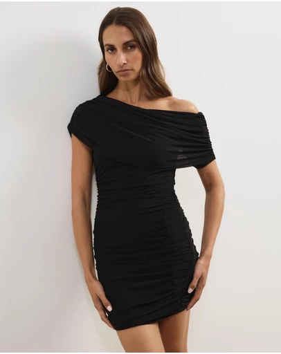 Atmos&Here - Millie Off Shoulder Mesh Mini Dress