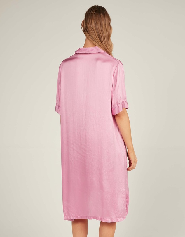 Primness - Glossed Shirt Dress