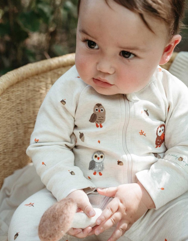 Purebaby - Thick Zip Growsuit -Kids-Babies