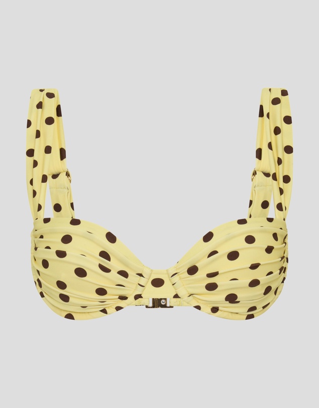 Vacay Swimwear - Rhodes Top Yellow Polka