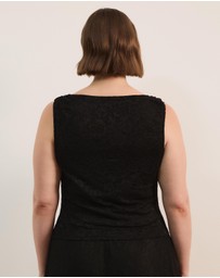 Atmos&Here Curvy - Lydia Cowl Neck Stretch Lace Top