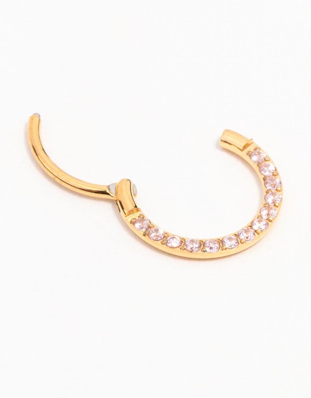 Lovisa - Gold Plated Surgical Steel Cubic Zirconia Clicker Earring 8MM