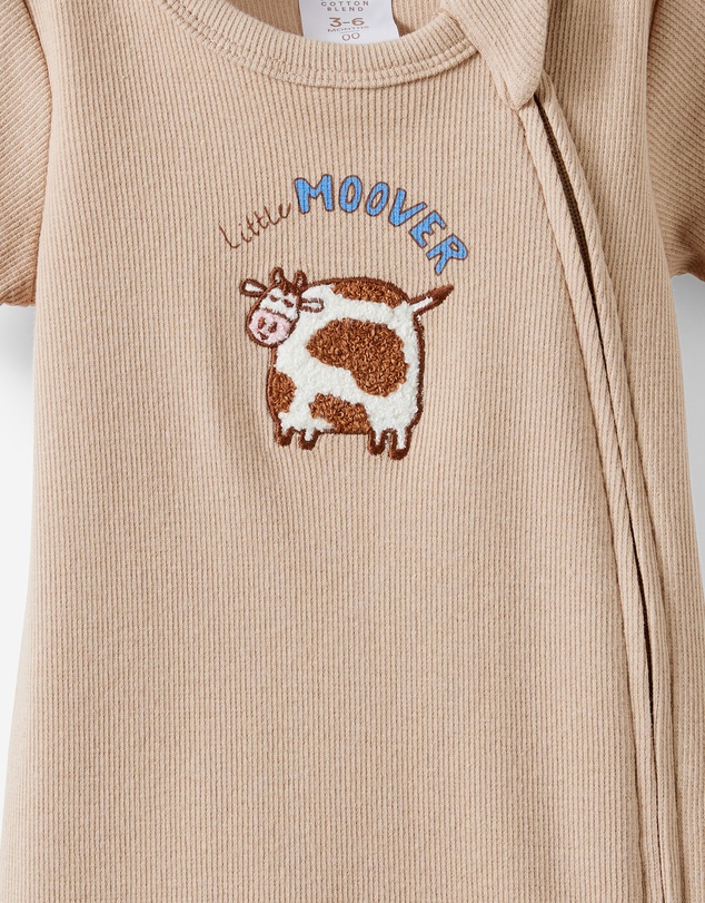 Cotton On Kids - Growie Short Sleeve Zip Romper