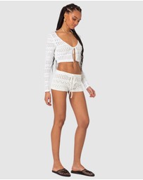 EDIKTED - Betsy Tie Front Knitted Shorts