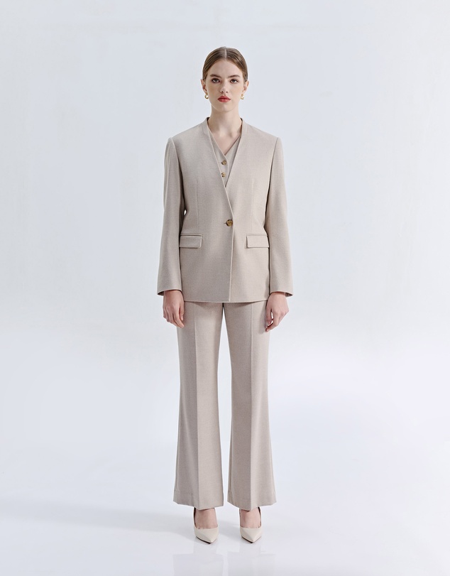 IDA+S - Liora Silk Wool Straight Leg Suit Pants