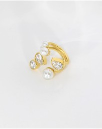 Jackie Mack - Pearl and Clear Wrap Ring