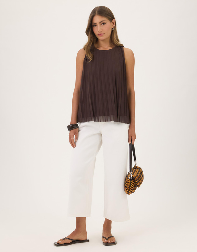 Atmos&Here - Bella Pleated Mesh Swing Top