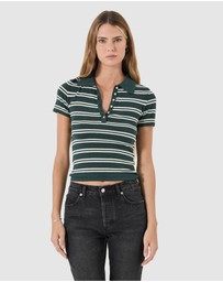 Rolla's - Lady Knit Polo Top - Deep Green