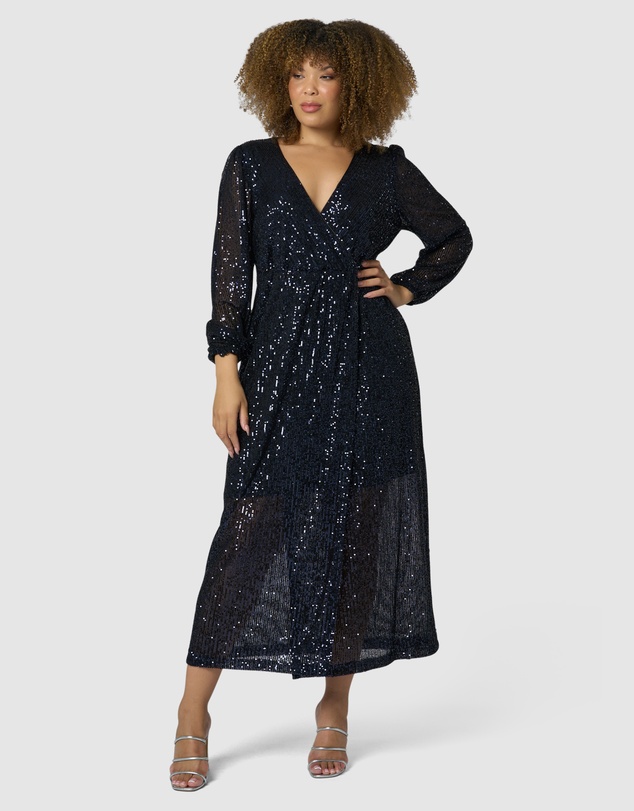 Pink Dusk by Curve Project - All I Want Sequin Maxi Dress