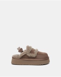 EVERAU - Australian Shepherd Ugg Rilee Platform Cow Suede Upper House Shoes