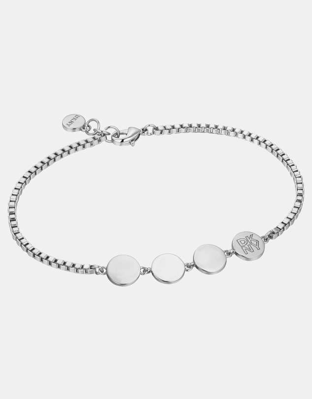 DKNY - Logo Silver 28mm Black Dial Womens Watch + Silver Bracelet