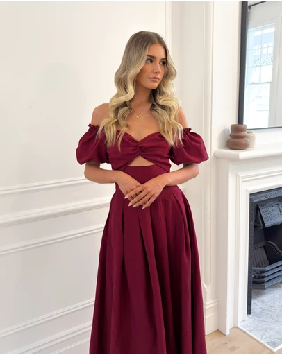 Esther & Co - Anvika Dress - Wine