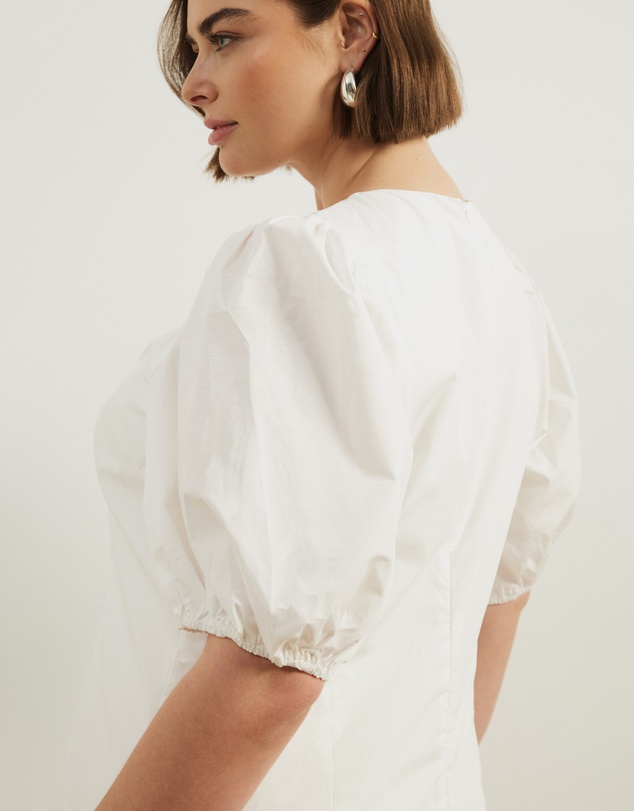 Atmos&Here Curvy - Ally Cotton Puff Sleeve Midi Dress