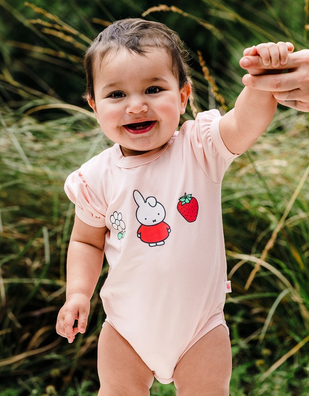 Kynd Baby - Miffy Puff Sleeve Bodysuit in Soft Pink