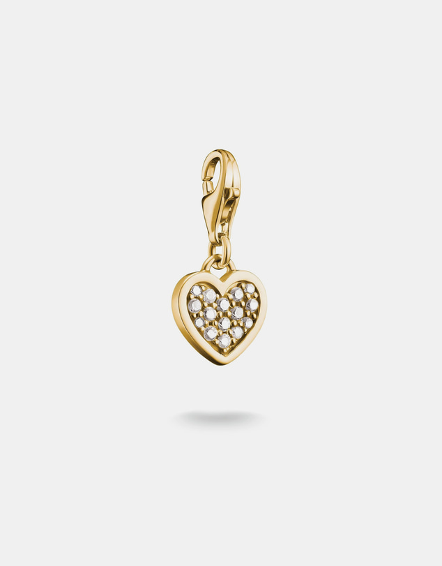 THOMAS SABO - Gold-Plated Heart Charm with White Zirconia