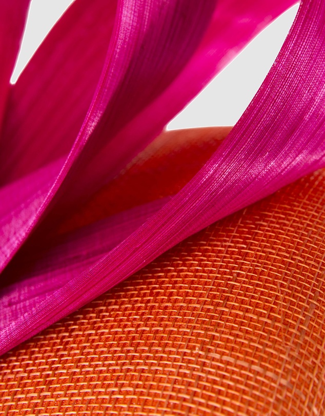 Max Alexander - Orange Fuchsia Pillbox Racing Fascinator