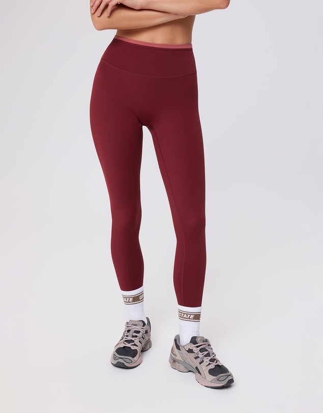 Upstate - Air Sculpt Contrast 7/8 Tight - Warm Cherry