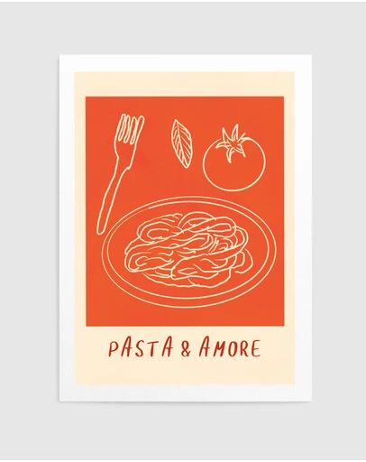 Olive et Oriel - Pasta And Amore by Treechild Art Print