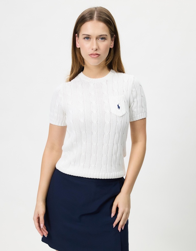 Polo Ralph Lauren - Cable-Knit Cotton Short-Sleeve Sweater - The ICONIC Exclusive