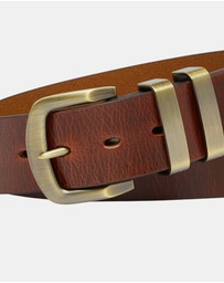 Buckle - Jackaroo. Australian Made Full Grain Natural Leather Belt. 38mm width.